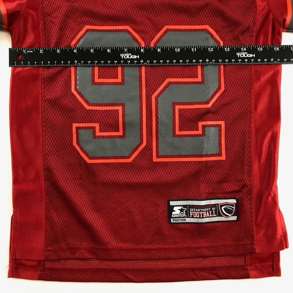 Starter Brand Department Of Football Jersey Youth‎ Size L 10/12 Red Grey